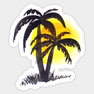 Palm Trees and Sun Sticker